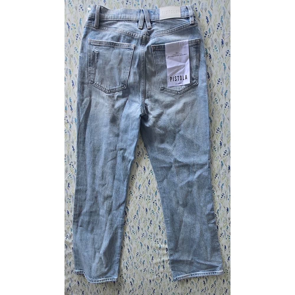 Pistola‎ Ally High Rise Vintage Ankle Distressed Jeans Scholar Blue 26 NEW - Picture 3 of 8